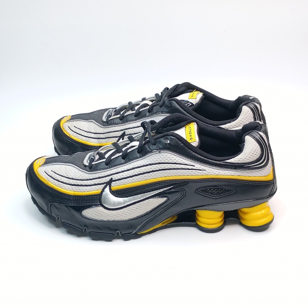 Nike Shox Livestrong Mens Running Shoes Black White Yellow 350623-101 Size 10 - Picture 3 of 10